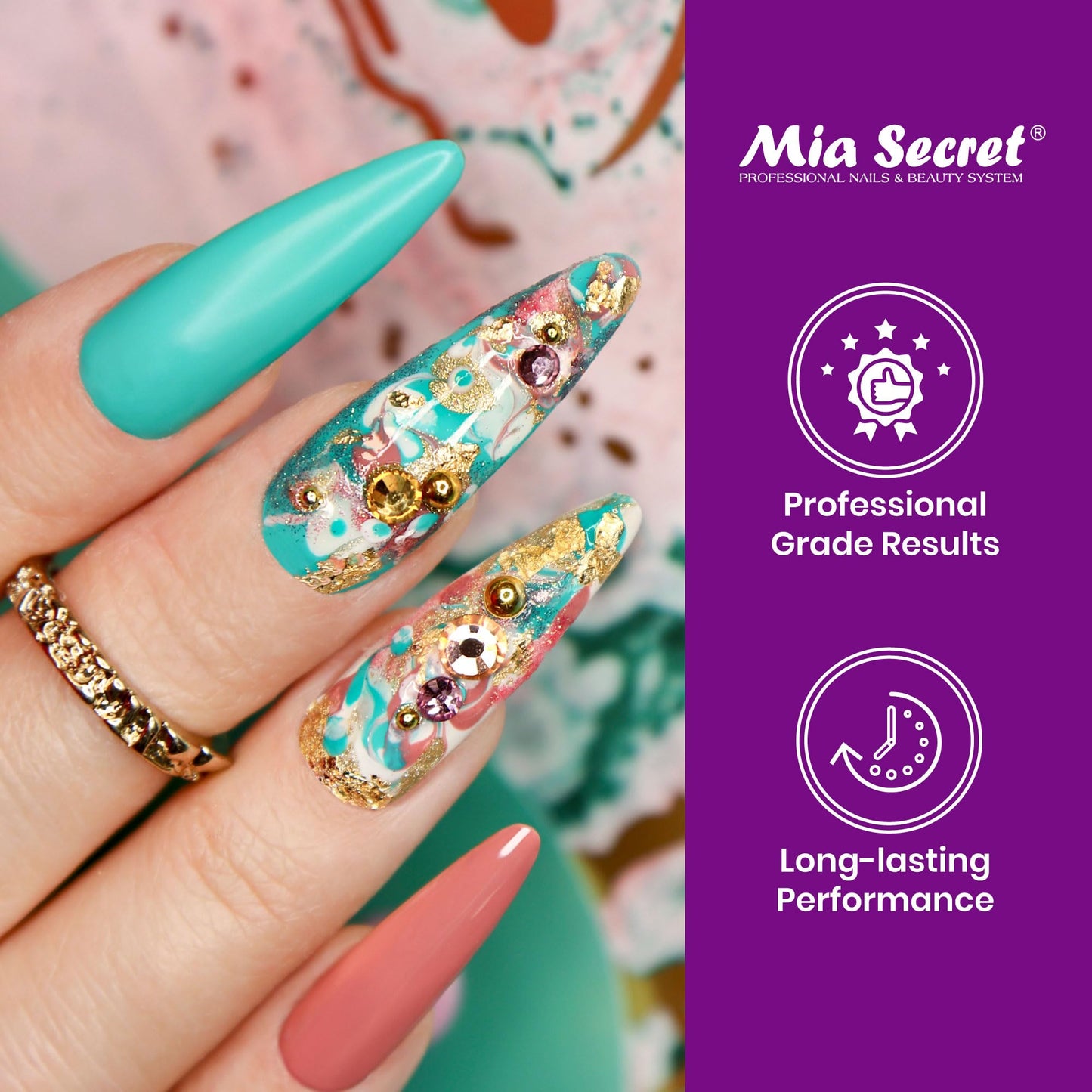 Mia Secret PREMIER NAIL BRUSHES 100% Kolinsky Hair MADE IN USA Prenium Nail Art Brushes (Pink, 4 OR (3D)) Beauty & Personal Care Mia Secret
