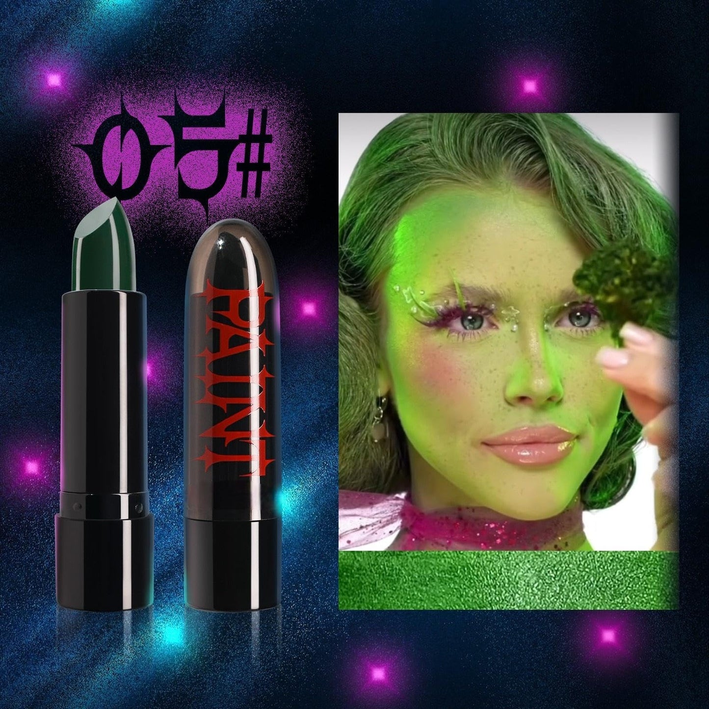 Halloween Face Body Paint Stick - Vampire Makeup Kit (5 Colors: Black, White, Red, Green, Blue) - Easy Apply Waterproof Long Lasting for Kids Adults