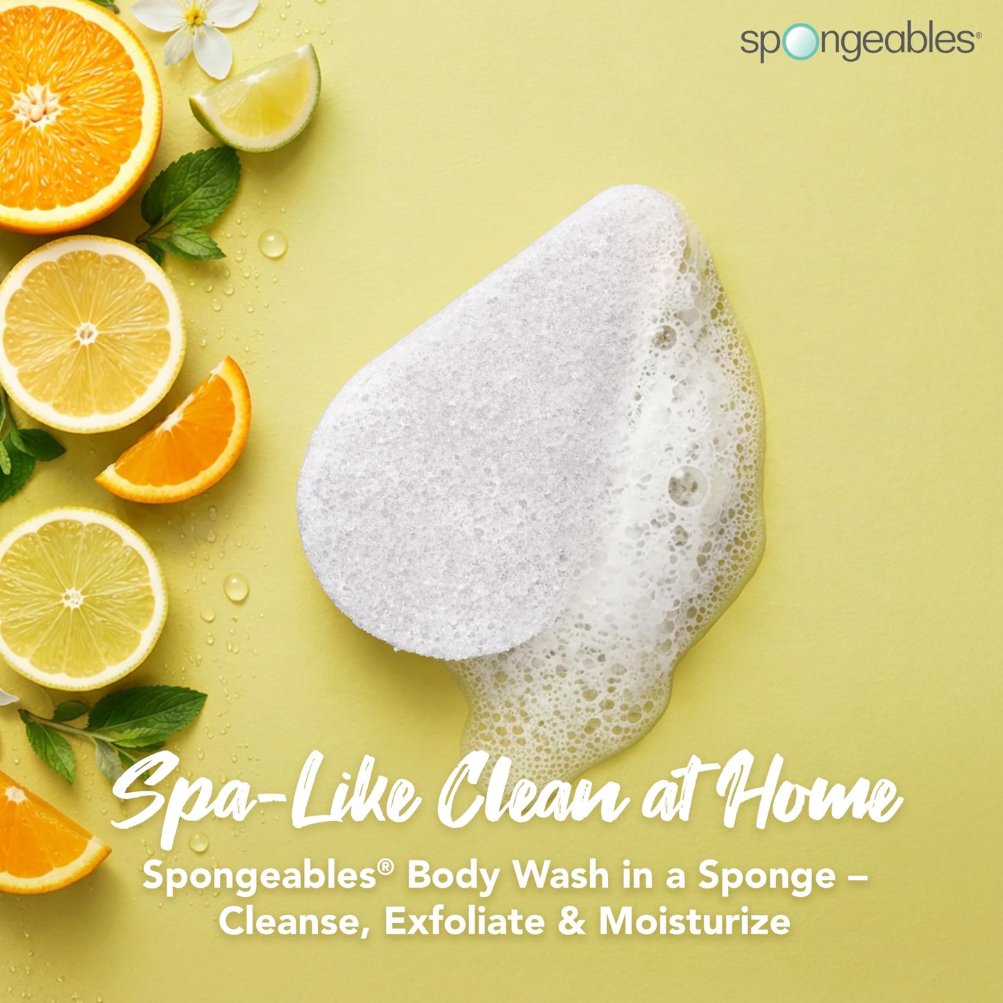 Spongeables Anti Cellulite Body Wash in a 20+ Wash Sponge, Citrus, 3 Count Beauty and Personal Care Spongeables