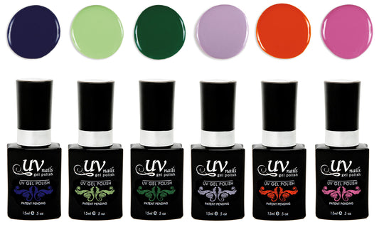 UV-NAILS Gel nail polish cure with UV or LED nail lamp gel polish for nails Set of 6 (MELBOURNE) Beauty & Personal Care UV-NAILS