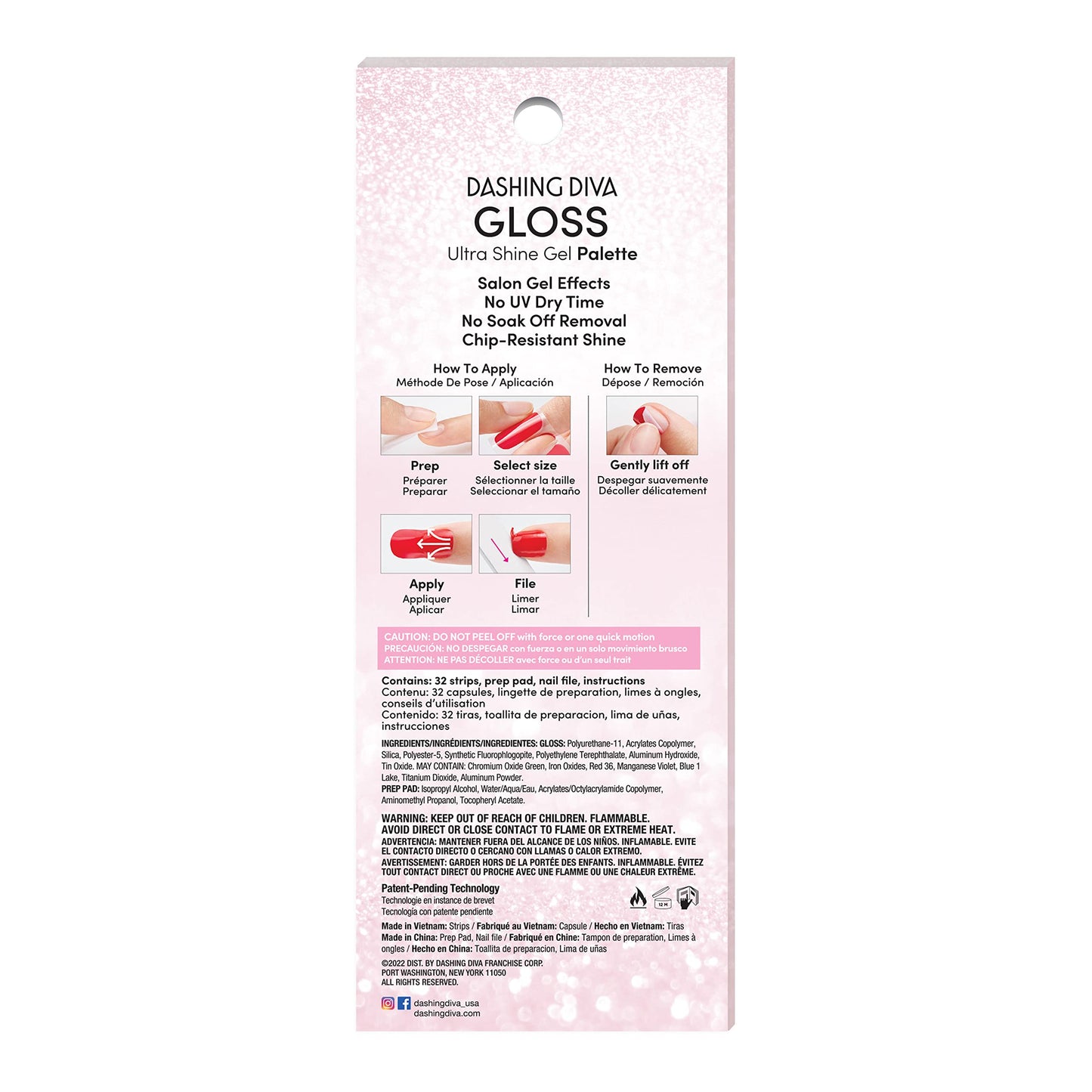 Dashing Diva Gloss Holiday Nail Strips - Ornamental Dream | UV Free, Chip Resistant, Long Lasting Gel Nail Stickers | Contains 32 Nail Wraps, 1 Prep Beauty & Personal Care Dashing Diva