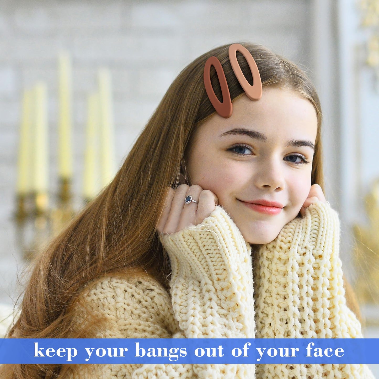 CustomyLife 7pcs Matte Snap Hair Clip for Women, Non-Slip Large Enamel Hair Barrettes Alligator, Rustproof Oval Hair Pin Accessories for Long Short