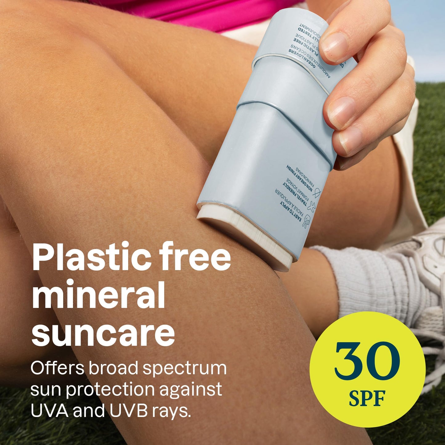 ATTITUDE Mineral Sunscreen Stick for Sensitive Skin, SPF 30, EWG Verified, Plastic-Free, Broad Spectrum UVA/UVB Protection with Zinc Oxide