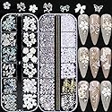 3D Acrylic Butterfly White Flowers Bear Nails Charms Cute Nail Charms Mixed Starry Crystal Nail Rhinestones Multi Sizes Crystal Gems Stones for Nail
