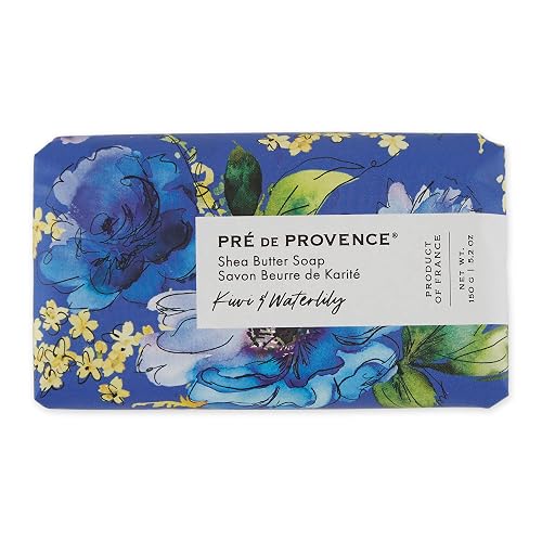 Pre de Provence Wrapped Artisanal Soap Bar, Organic Shea Butter Enriched, Natural French Skincare, Quad Milled for a Rich Smooth Lather, Kiwi