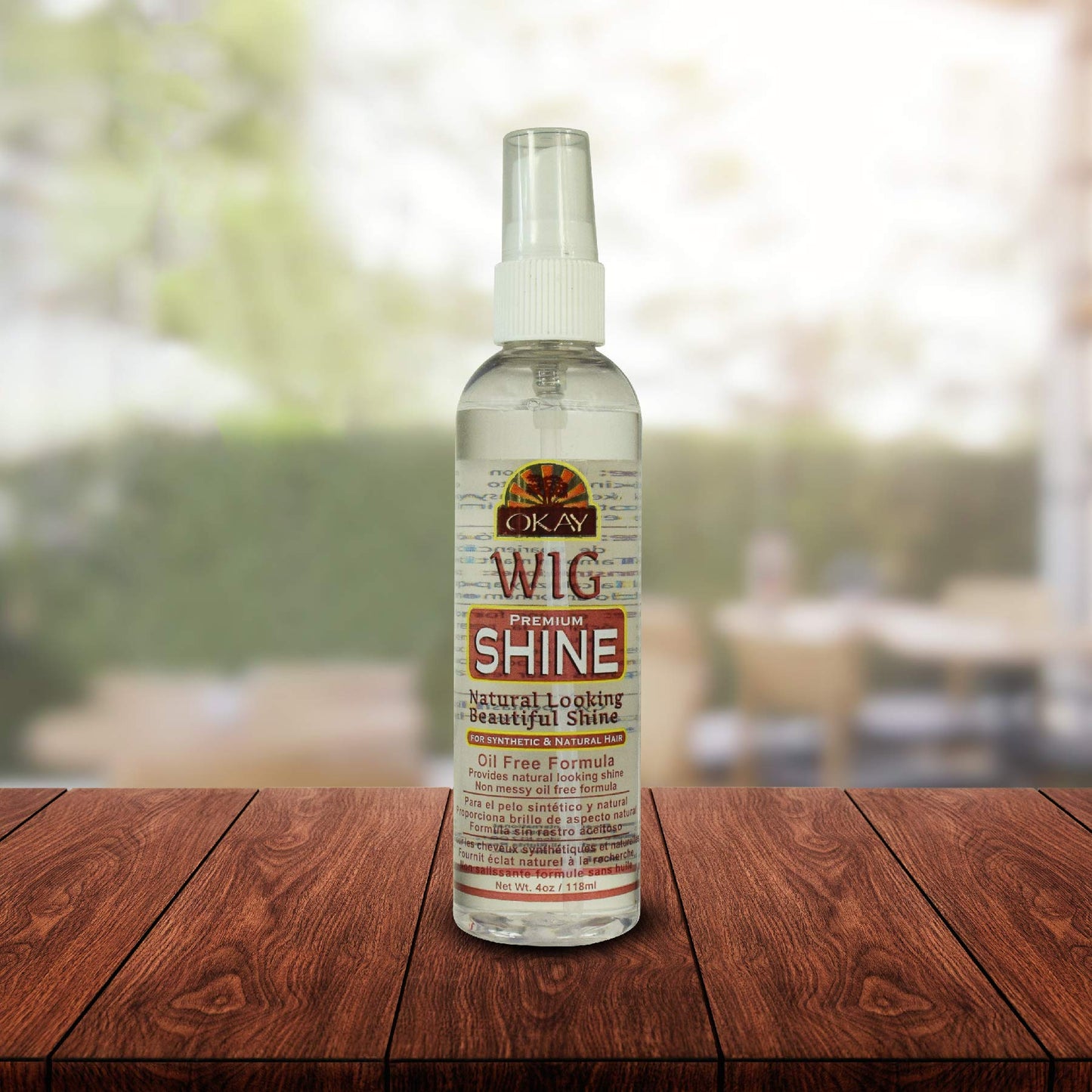 OKAY Pure Naturals Premium Wig Shine - Oil Free Wig Shine Spray for Synthetic & Human Hair Wigs, Spritz for Women & Men to Detangle & Moisturize, Silk