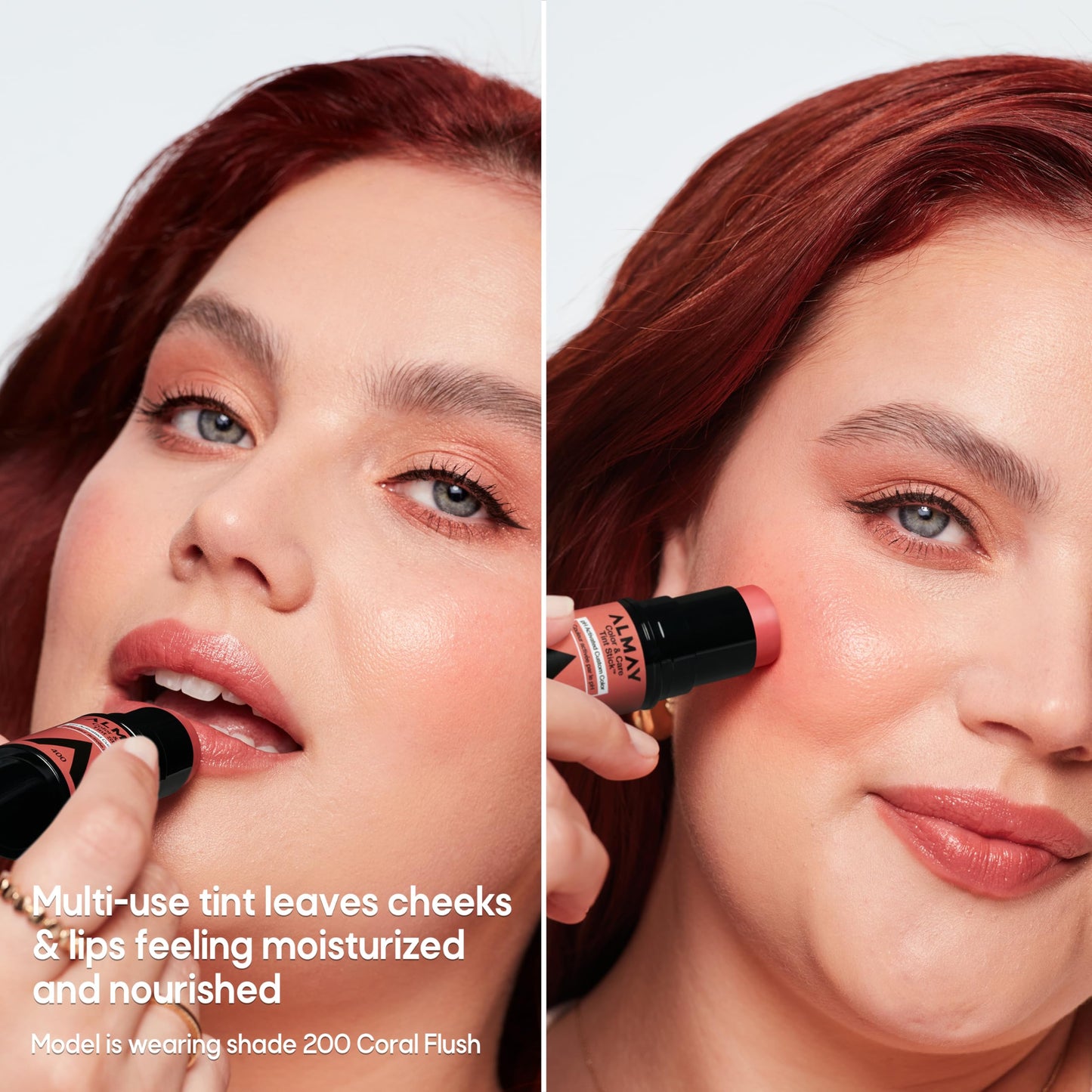 Almay Lip and Cheek Tint, Color & Care Tint Stick, Multi-Use Moisturizing Blush and Lip Color, Dewy Finish, 300 Rose Flush, 0.25 oz