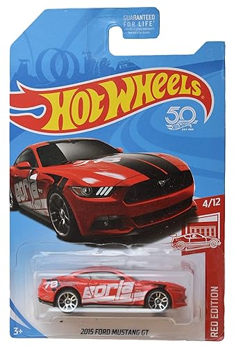 Hot Wheels Red Edition 4/12 [red] 2015 Ford Mustang GT 50th Anniversary Card