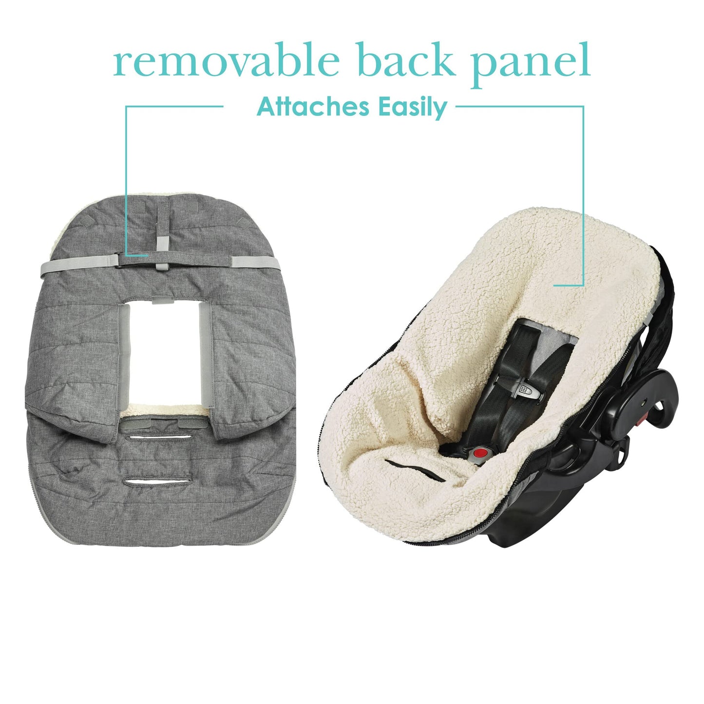 JJ Cole - Urban Bundleme, Canopy Style Bunting Bag to Protect Baby from Cold & Winter Weather in Car Seats & Strollers, Graphite, Infant, Grey