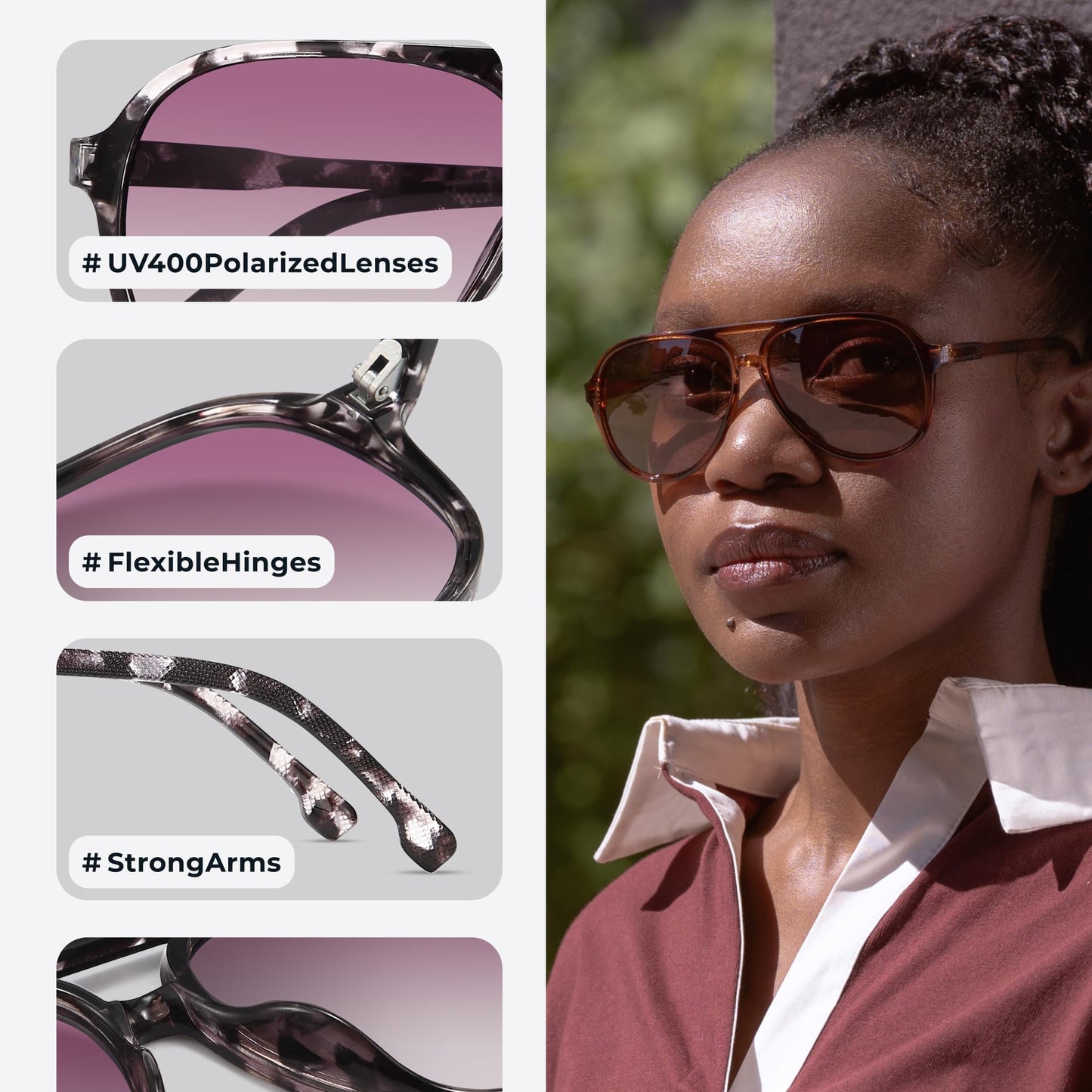 livho Trendy Polarized Aviator Sunglasses Women Men, Retro Sun Glasses for Women Men 2025, Oversized UV Protection Shades