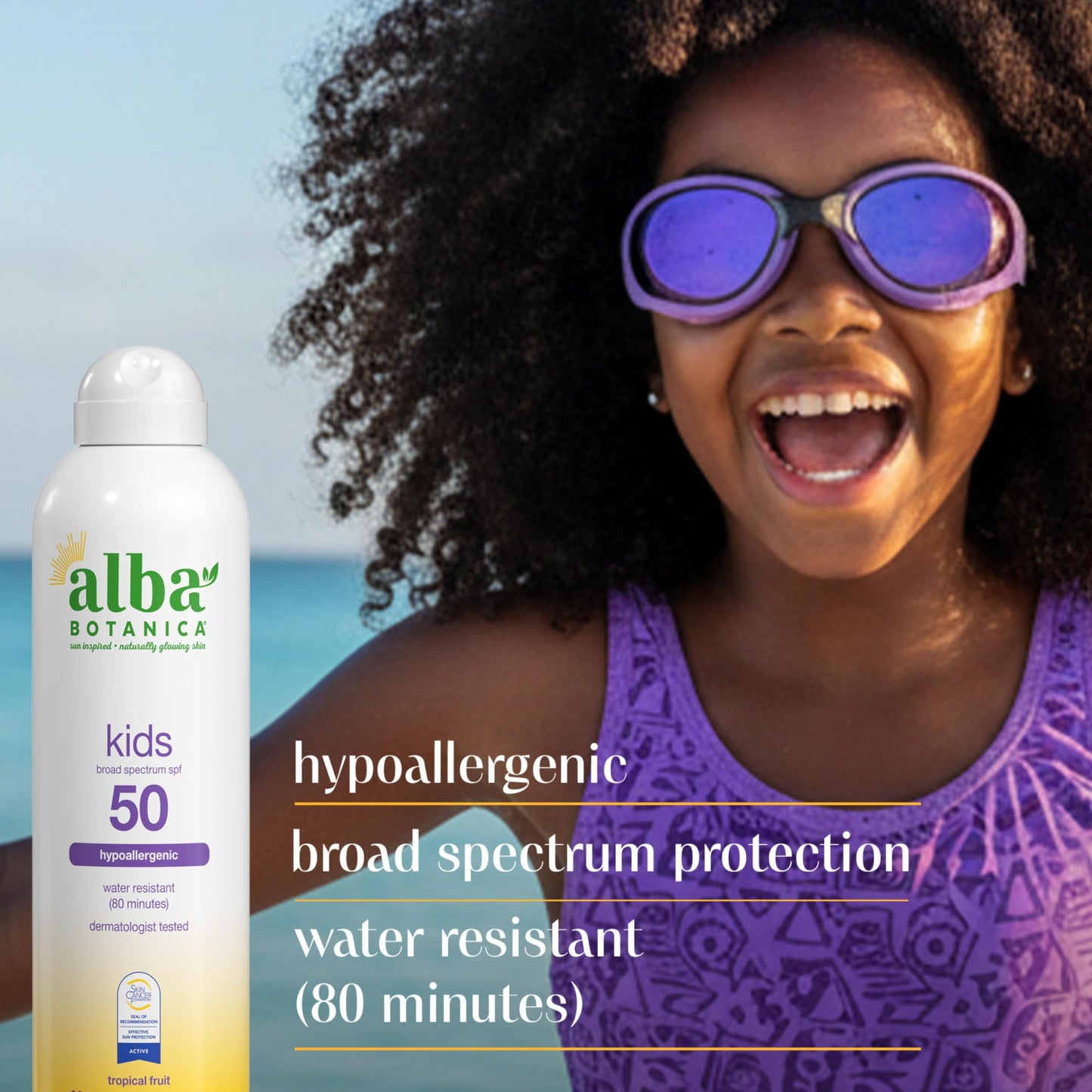 Alba Botanica Very Emollient, Active Kids Spray Sunscreen SPF 50 6 oz (Pack of 5)5