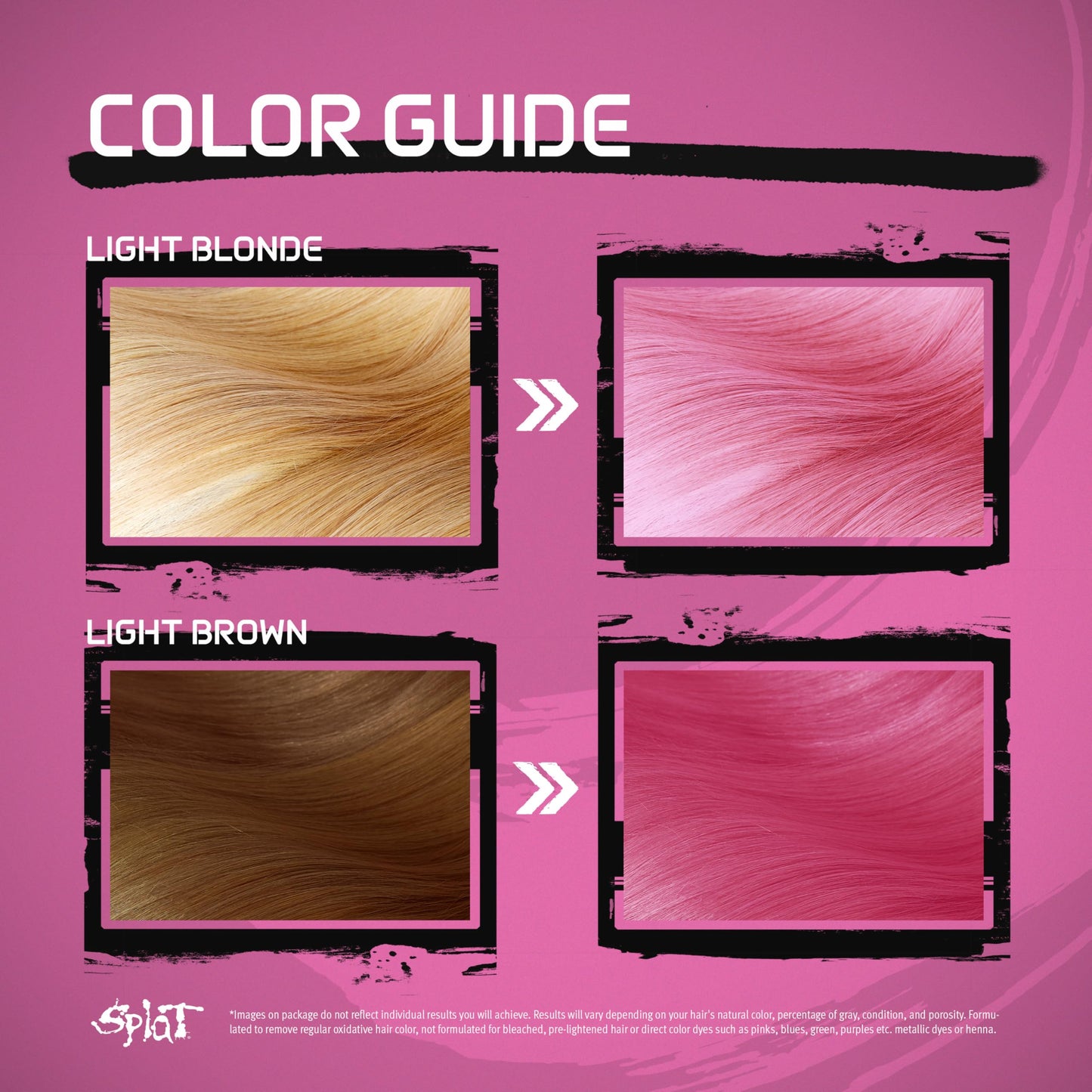 Splat Naturals Semi-Permanent Hair Color, Pink, 6 fl. oz., 95% Natural Hair Dye Formula Lasts Up to 30 Washes, Vegan & Cruelty-Free Semi Permanent