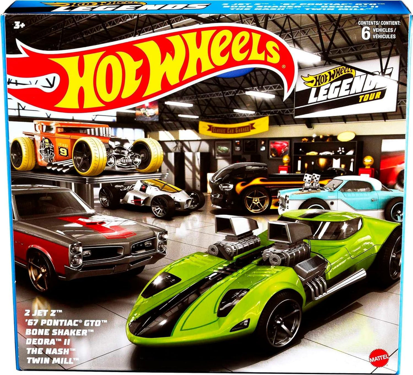 Hot Wheels HW Legends Multipacks of 6 Toy Cars, 1:64 Scale, Authentic Decos, Popular Castings, Rolling Wheels, Gift for Kids 3 Years Old & Up…