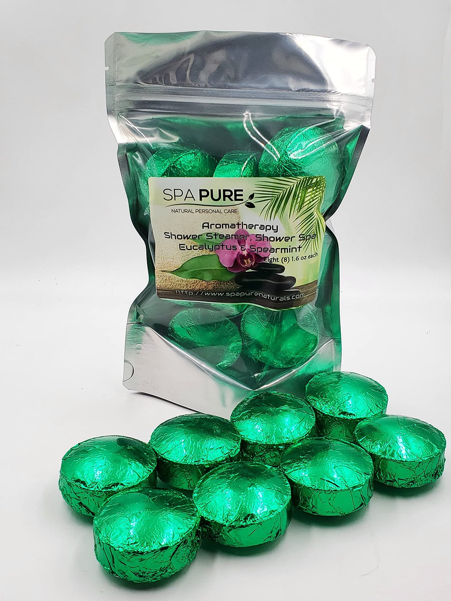 EUCALYPTUS SPEARMINT Aromatherapy Shower Bombs: 100% Natural/Organic Essential Oils - Transform Your Shower - Transform Your Mood (8 Count) Pack of 1