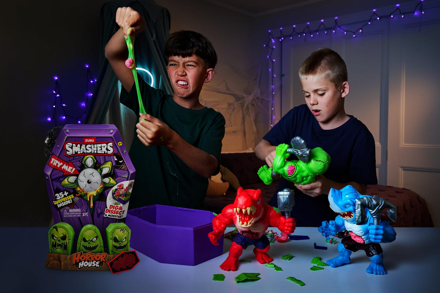 Smashers Mega Horror House (Green) by ZURU, Interactive Toy, Collectable Toy for Kids and Teens