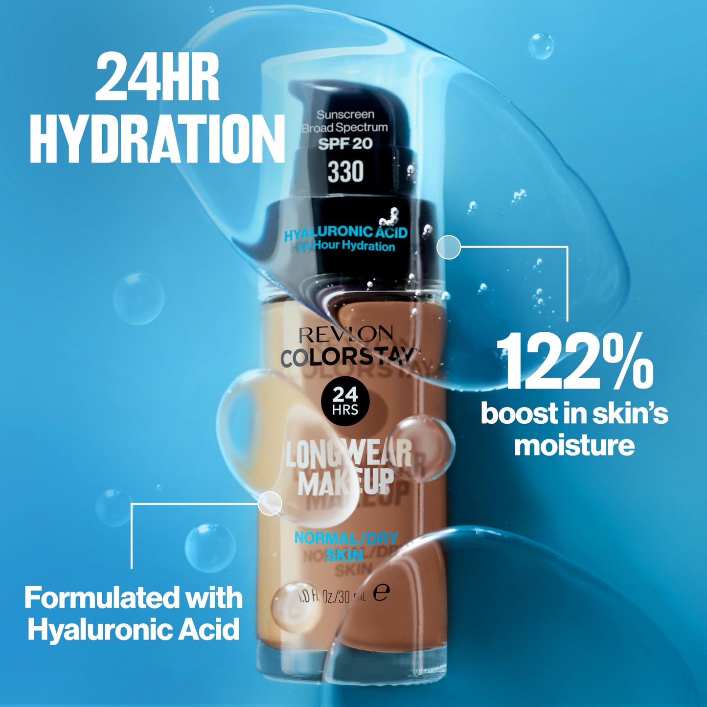 Revlon Liquid Foundation, ColorStay Face Makeup for Normal & Dry Skin, SPF 20, Longwear Medium-Full Coverage with Natural Finish, 295 Dune, 1 Fl Oz