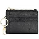 Sodsay Card Case Slim Front Pocket Wallet for Women Credit Card Holder with Keychain(CH Black)