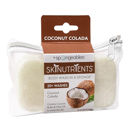 Spongeables Skinutrients Anti-Cellulite Body Wash in a Sponge, Spa Cellulite Massager, Reduce The Appearance of Cellulite, Moisturizer and Exfoliator