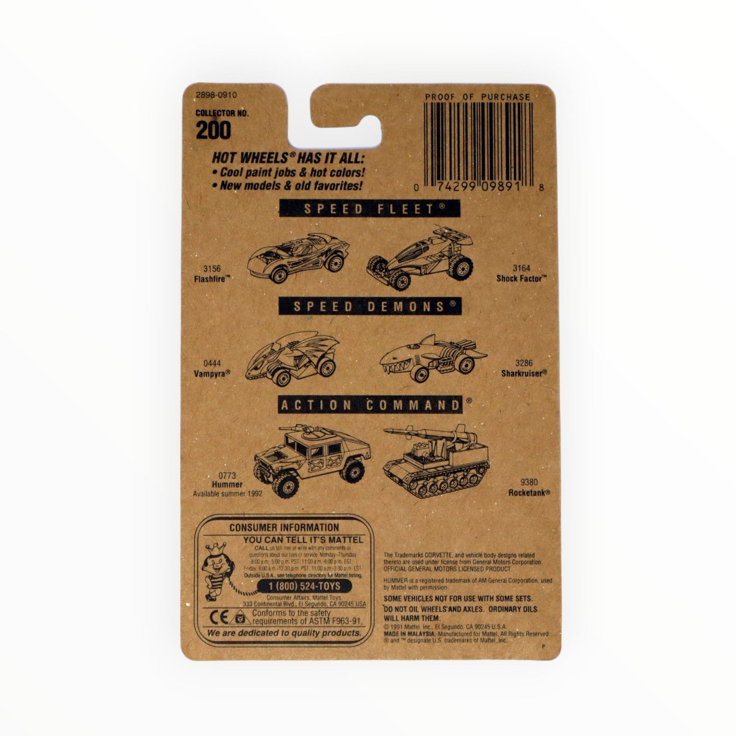 Hot Wheels Mattel Custom Corvette 200 White Car 1991