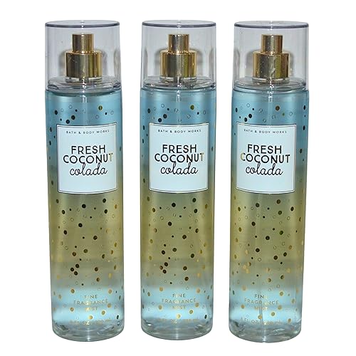 Bath & Body Works Fragrance Mist 3-Pack 8oz Each (Fresh Coconut Colada)