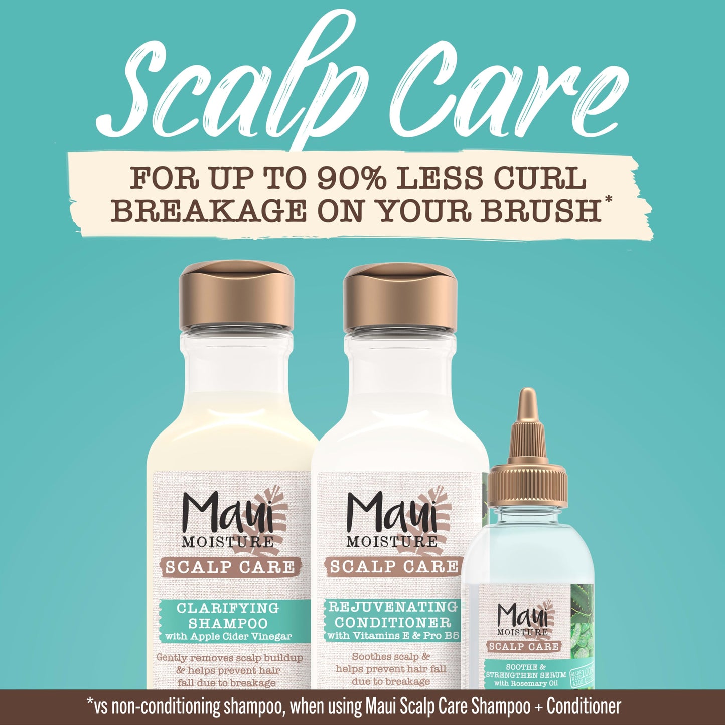 Maui Moisture Scalp Care Clarifying Shampoo, Apple Cider Vinegar Curly Hair Shampoo Moisturizes & Removes Scalp Build-Up, Sulfate-Free Surfactants, 13 Beauty and Personal Care Maui Moisture