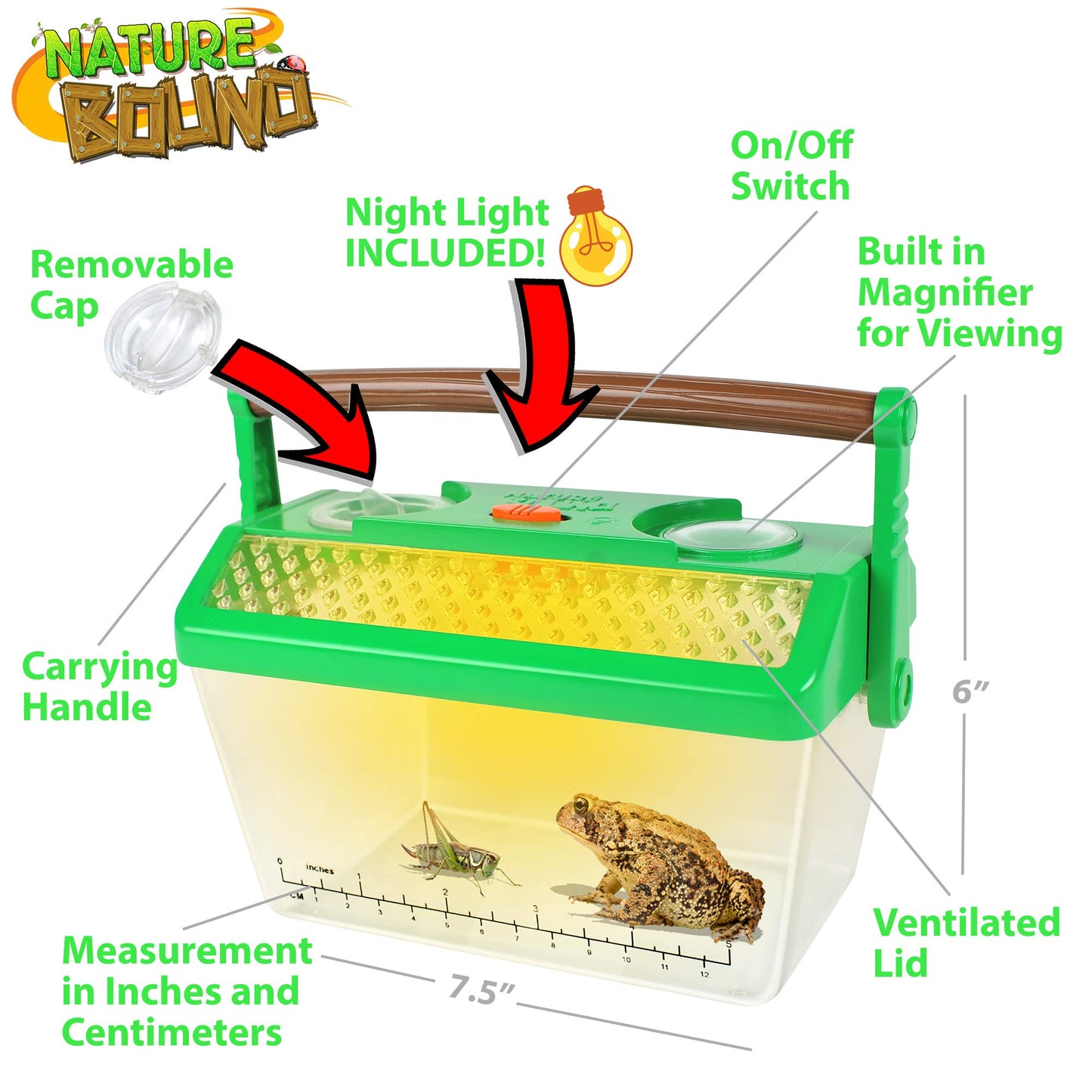 Nature Bound Bug Catcher Critter Barn – Kids Insect Habitat with Light Kit, Outdoor Exploration & STEM Toy for Boys & Girls Ages 3+
