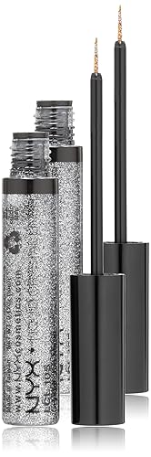 NYX Professional Makeup Liquid Crystal Liner, Crystal Gunmetal, 0.17 Ounce