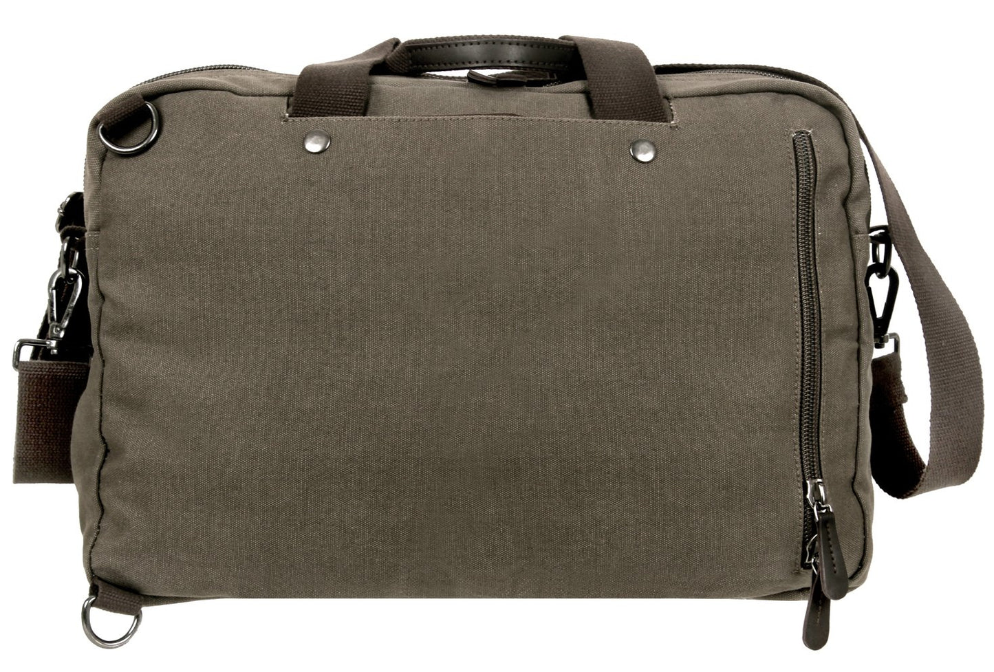 Rothco Canvas Briefcase Backpack, Olive Drab | Convertible Carry Handbag to Backpack