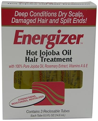 Hobe Labs Energizer Hot Jojoba Oil Hair Treatment With Vitamin A & E, Reclosable Tubes 0.5 Oz, 3 Ea, 3count