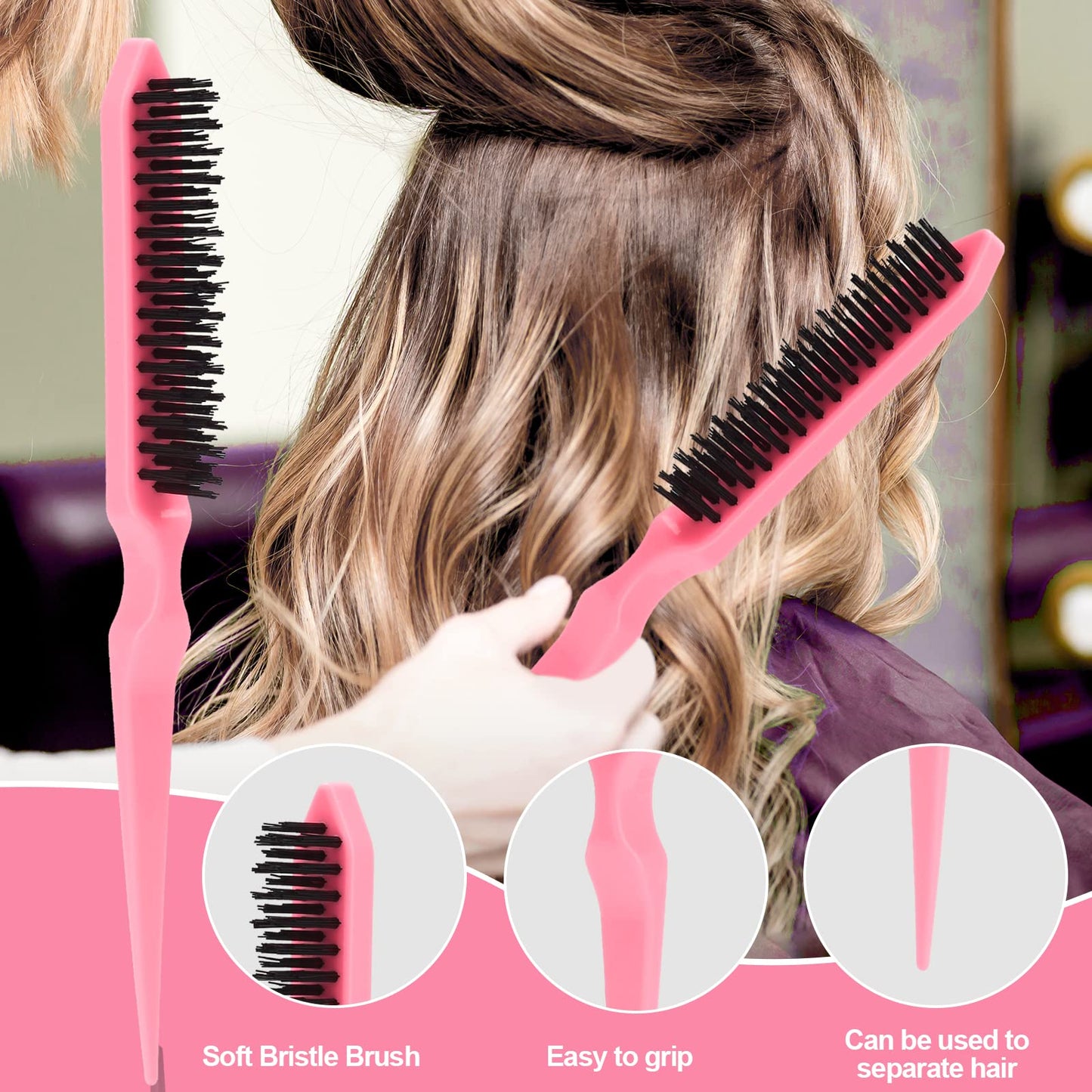 SWEET VIEW 3Pcs Slick Back Hair Brush Beauty and Personal Care SWEET VIEW