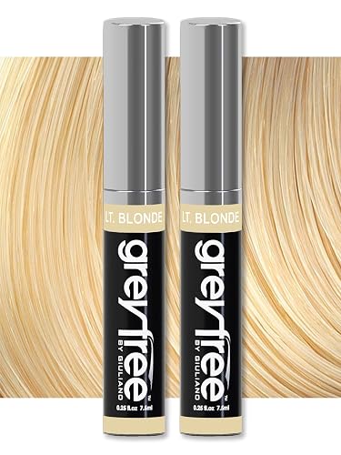 Greyfree Hair Mascara Root Touch-Up for Gray Hair | Precision Hairline Concealer for Brows & Beard | 2 Pack (LIGHT BLONDE)