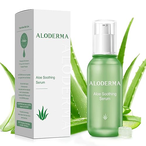 Aloderma Soothing Face Serum with 65% Organic Aloe Vera - Freshly Harvested Aloe for Sensitive Skin with Beta-Glucan & Arginine - Calming, Nourishing