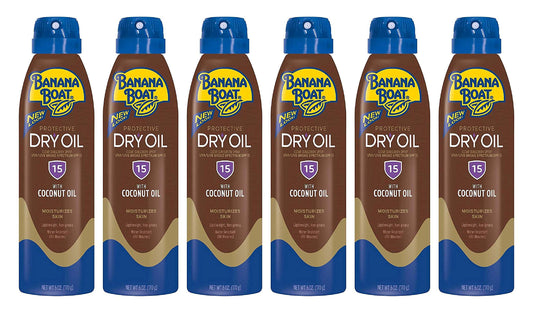 Banana Boat Continuous Spf#15 Spray Dry Oil With Argan Oil 6 Ounce (177ml) (6 Pack) Beauty & Personal Care Banana Boat