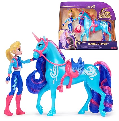 Unicorn Academy, Isabel & River with 2 Accessories & Hair Tool, Dolls & Unicorn Toys for Girls Ages 4 and up