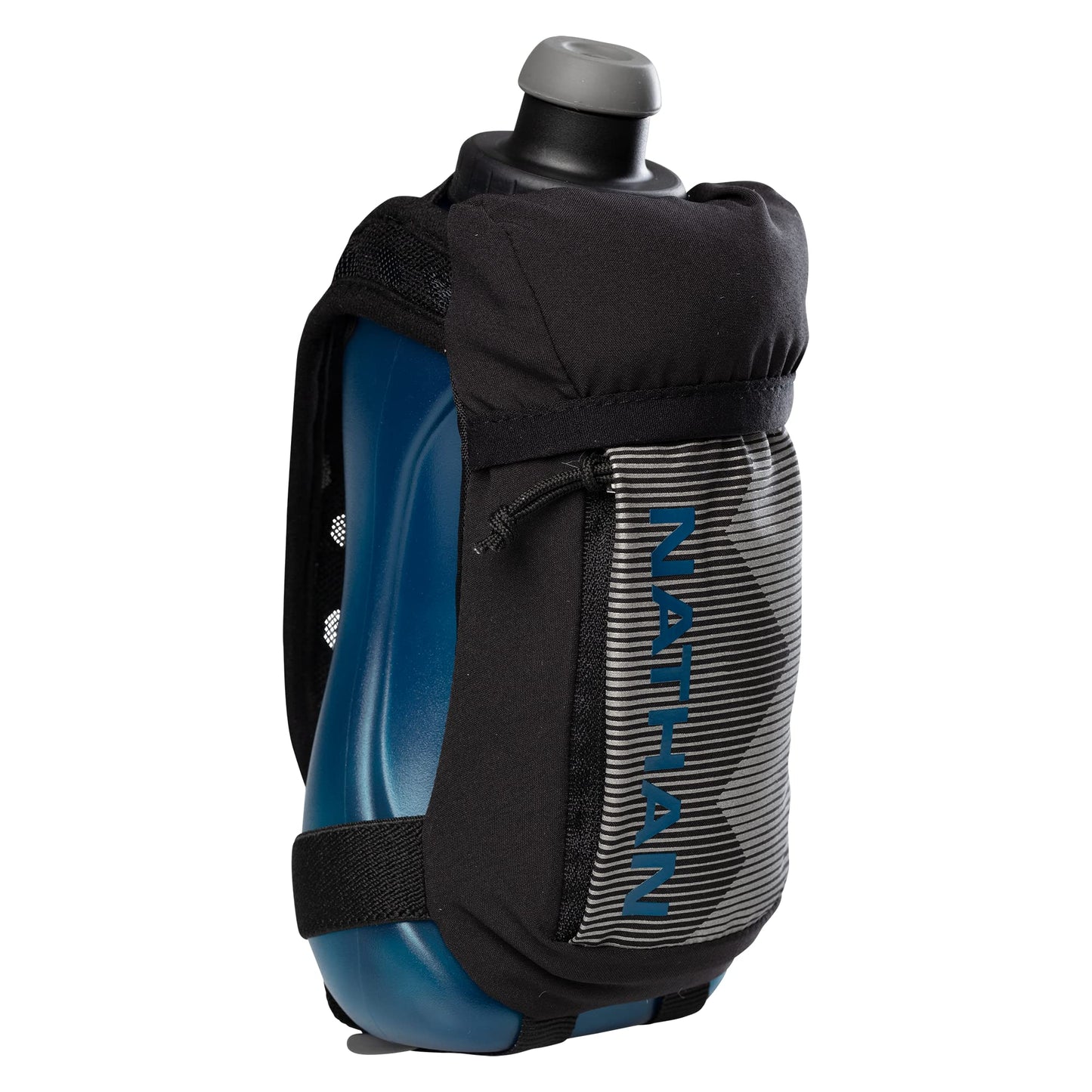 Nathan Running Handheld Quick Squeeze Water Bottle. No-Grip Adjustable Hand Strap. 12oz / 18oz / Insulated. Reflective Hydration Water Bottle.