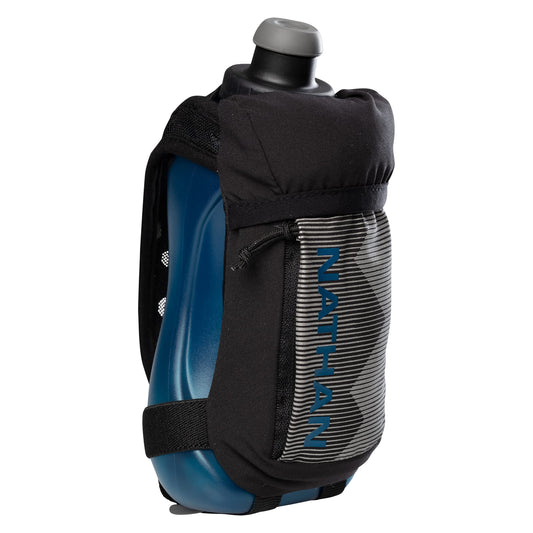 Nathan Running Handheld Quick Squeeze Water Bottle. No-Grip Adjustable Hand Strap. 12oz / 18oz / Insulated. Reflective Hydration Water Bottle.
