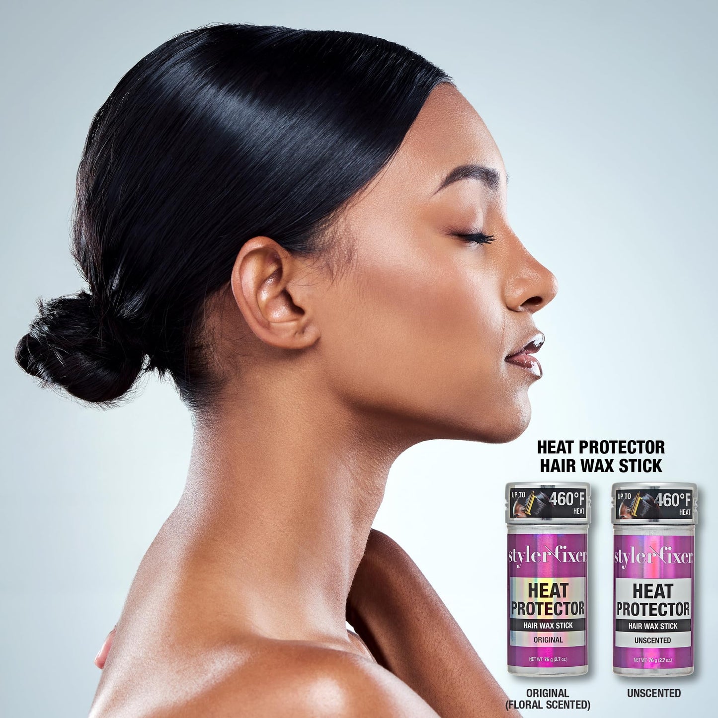 Red by Kiss Style Fixer 2-in-1 Hair Wax Stick Heat Protector Up to 460°F, Avocado Oil, Biotin & 18 Amino Acids, Smooth Flyaway, Wigs & Natural Hair