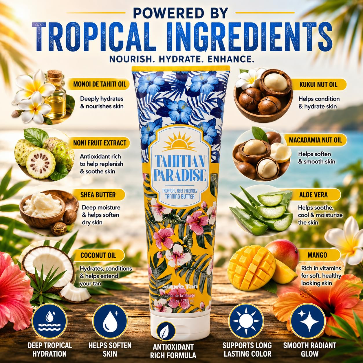 Tahitian Paradise Tropical Reef Friendly Tanning Butter 9.5oz