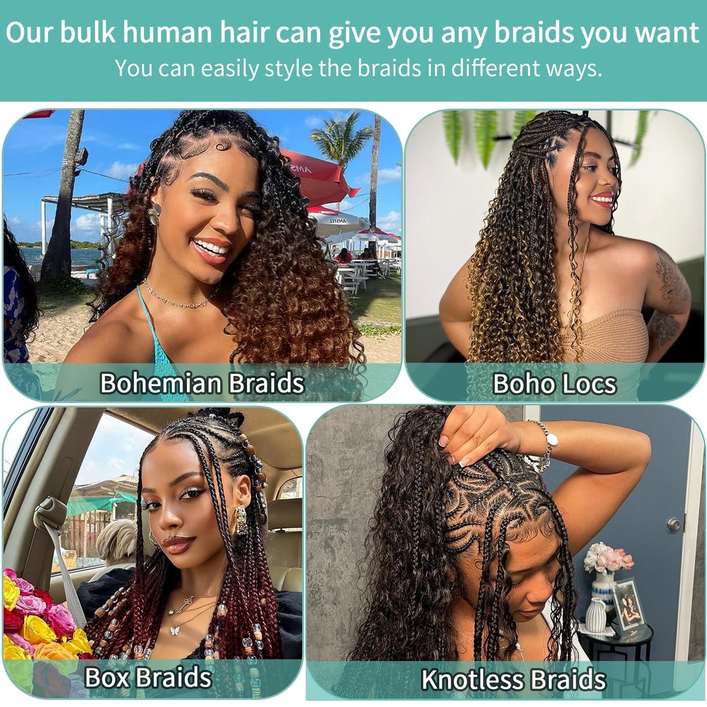 Human Braiding Hair for Boho Braids Human Hair 3 Bundles/Pack 110g 22 Inch Deep Wave Bulk Human Hair for Braiding Curly Knotless 12A Brazilian Virgin Beauty and Personal Care MOTFIN