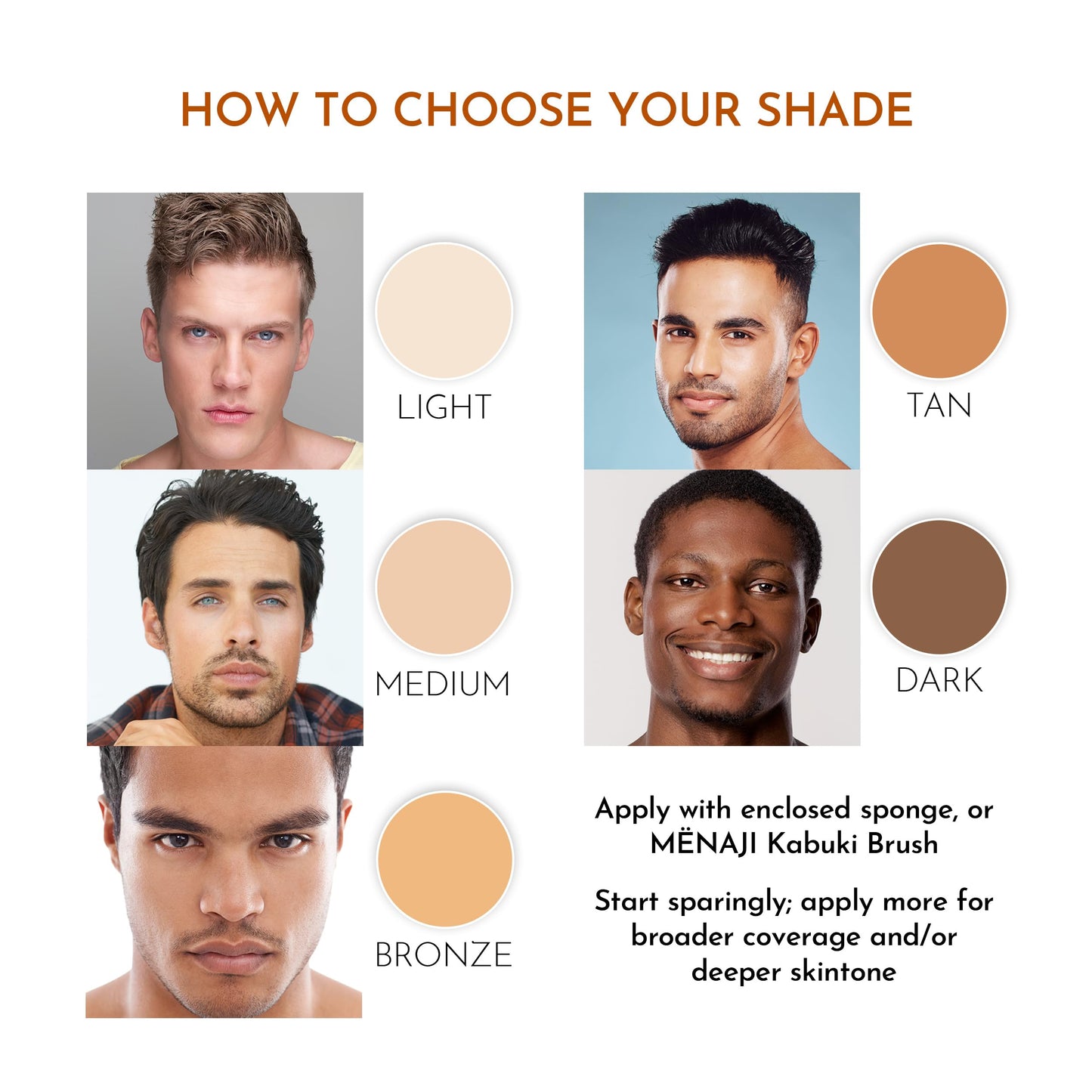 MËNAJI Anti-Shine Powder (HDPV) - Anti-Shine Face Make-Up for Men - Natural Looking Makeup - Mens Cosmetics - Bronze