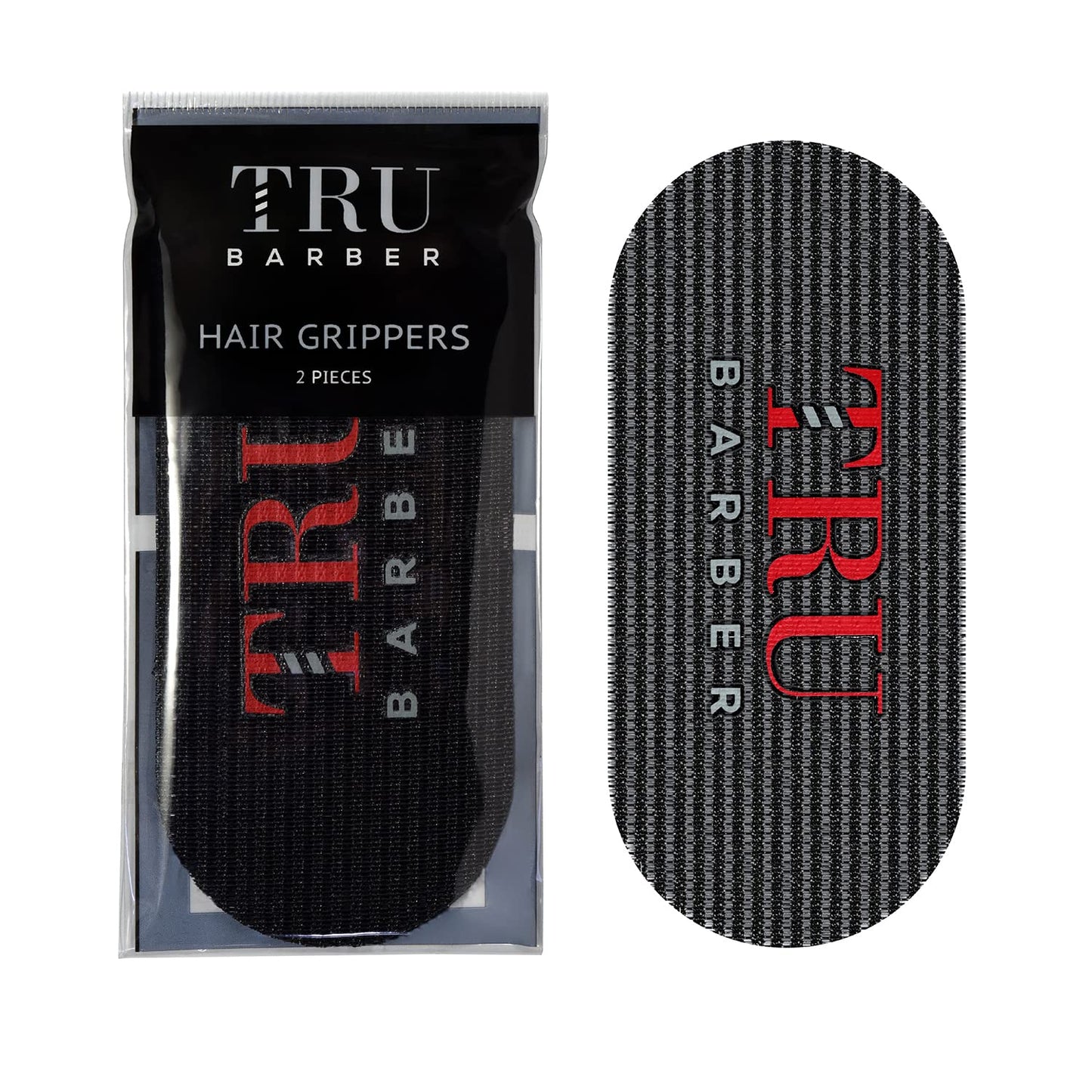 TRU BARBER HAIR GRIPPERS ® BUNDLE PACK 6 PCS for Men and Women - Salon and Barber, Hair Clips for Styling, Hair holder Grips (Black/Red)