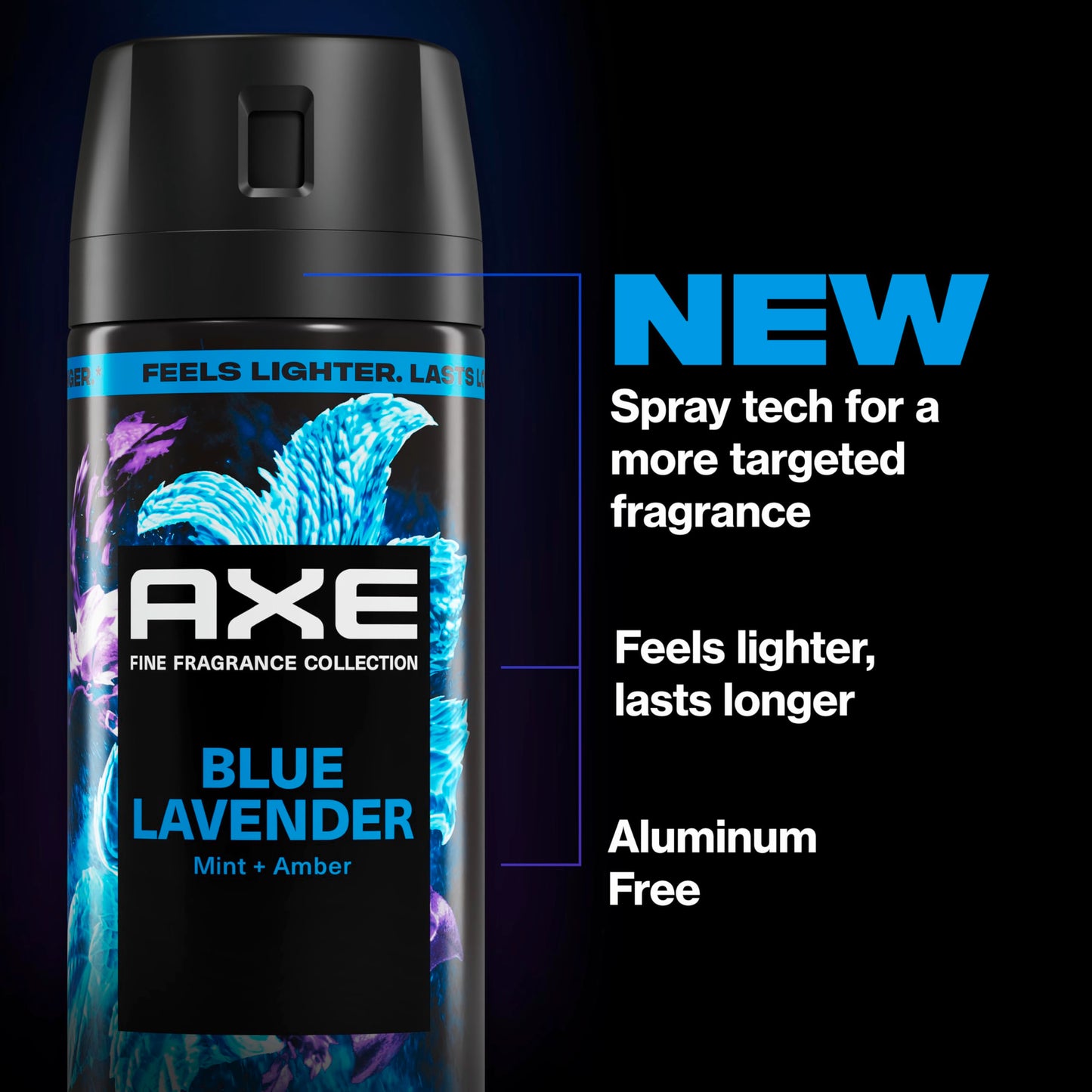AXE Fine Fragrance Collection Body Spray Blue Lavender 72 Hour Freshness Aluminum Free 2.9 oz Beauty and Personal Care AXE