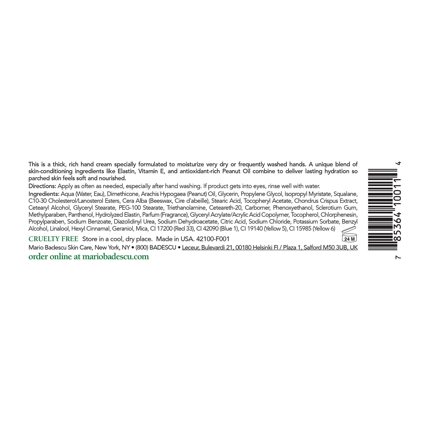 Mario Badescu Elasto-Seamollient Hand Cream - Rich, Thick Hand Lotion for Ultra-dry or Frequently Washed Skin - Moisturizer with Elastin & Vitamins, 4