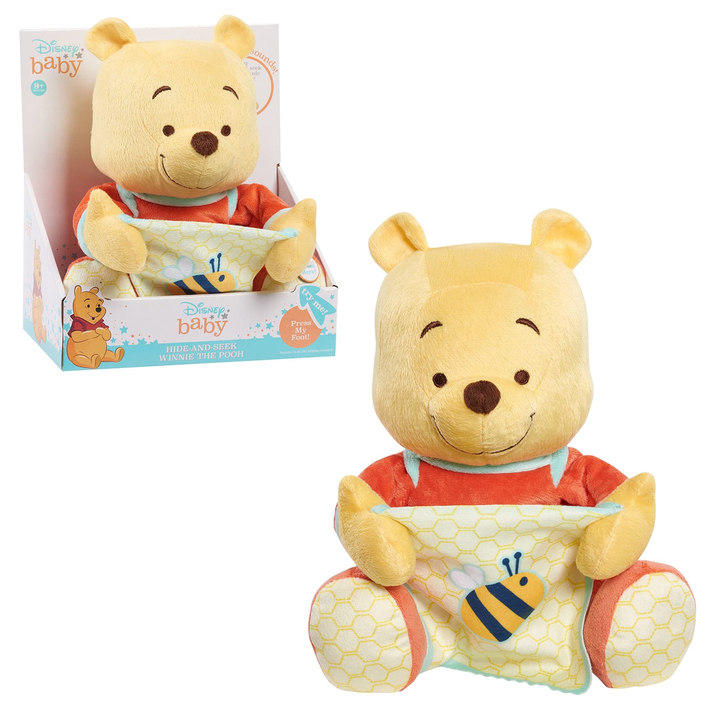 Disney Baby Hide-and-Seek Winnie The Pooh Interactive Plush, Kids Toys for Ages 09 Month by Just Play