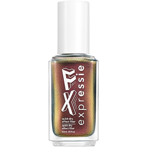 essie Expressie FX Filter Quick-Dry Vegan Nail Polish, Chrome Top Coat, Oil Slick, 0.33 fl oz