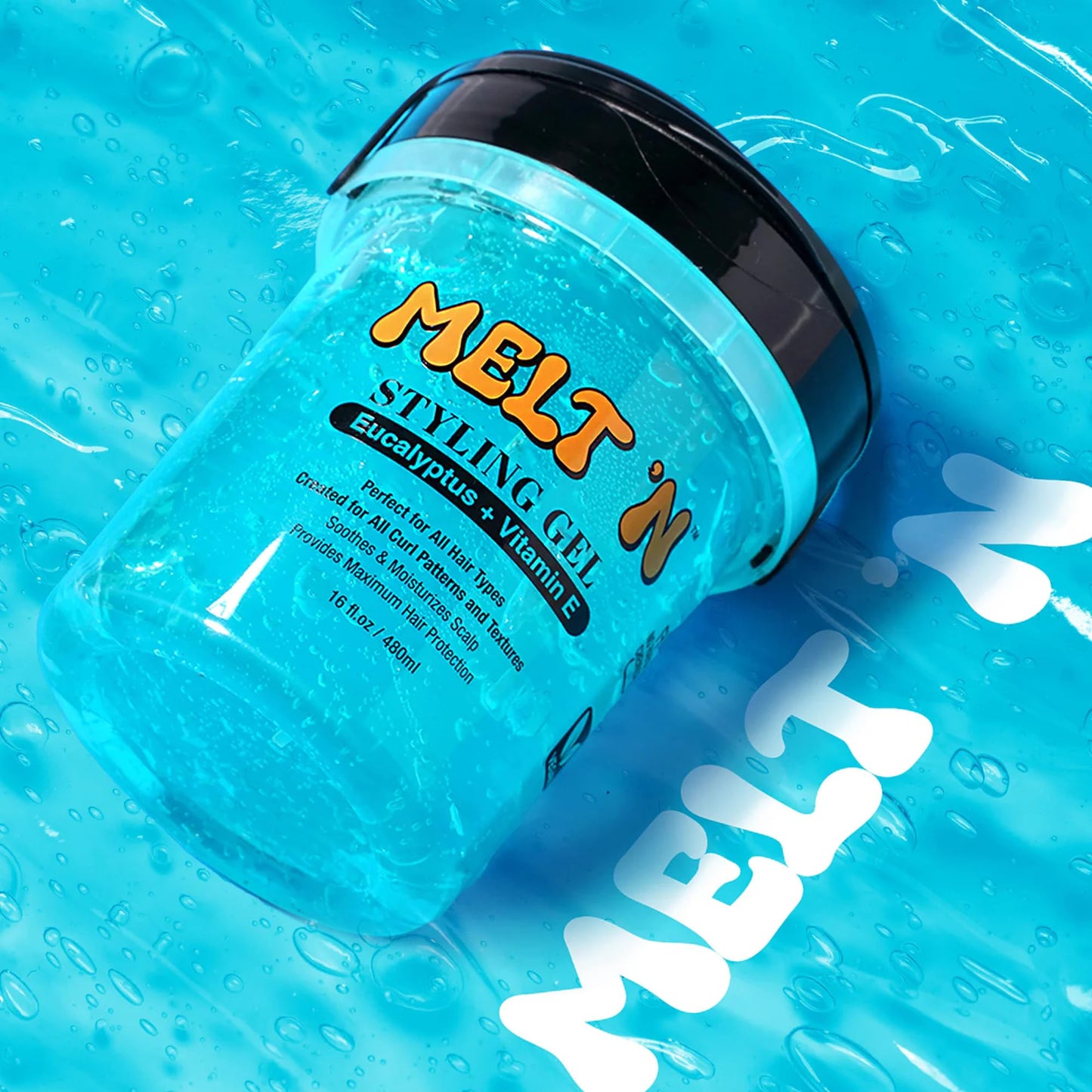 EBIN NEW YORK Melt'n Styling Gel Eucalyptus Oil and Vitamin E 82oz - Strong Hold Styling, Hydrates and Moisturize, Gives High Shine and Refreshing