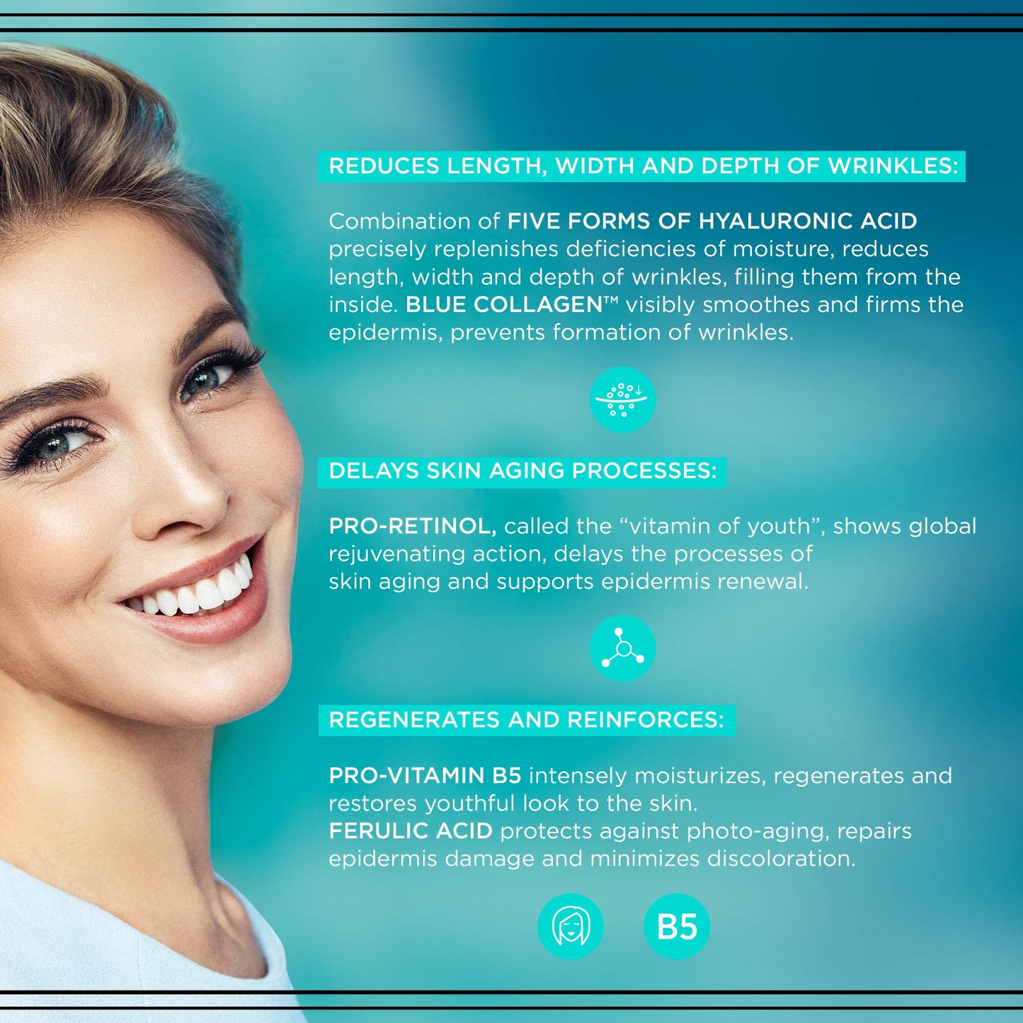 EVELINE COSMETICS BioHyaluron 4D Intensely Lifting Day and Night Cream Concentrate Ages 60 and Up