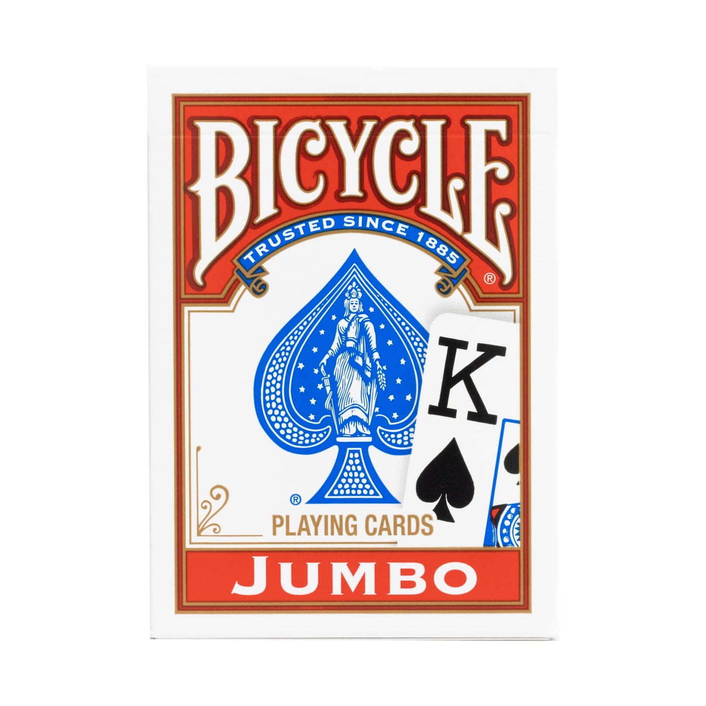 Bicycle Jumbo Index Playing Cards , 2 Pack Large Print Poker Size Deck of Cards for Easy Reading, Family Card Games, and Casino Play