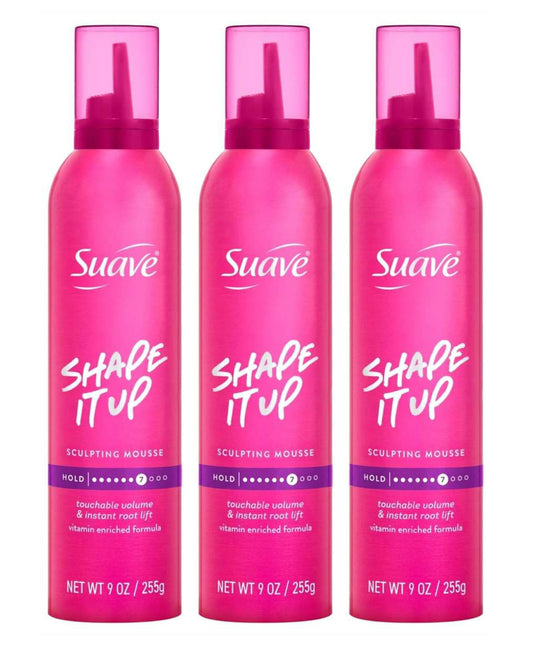 Suave Mousse Shape It Up Sculpting 9 Ounce (Pack of 3)