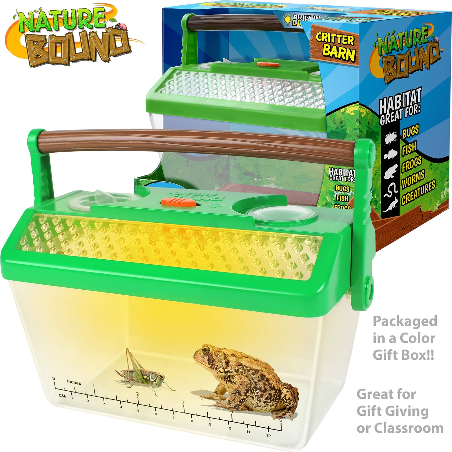Nature Bound Bug Catcher Critter Barn – Kids Insect Habitat with Light Kit, Outdoor Exploration & STEM Toy for Boys & Girls Ages 3+